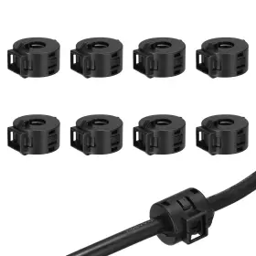 Zaplyte 614462796113 10mm Clip-on Ferrite Ring Core For Cable Black 8pcs