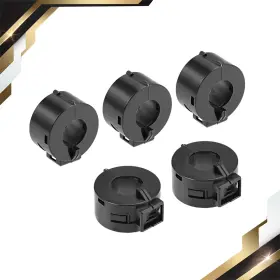 Zaplyte 669739768164 5pcs 15mm Ferrite Cores Ring Clip-on Rfi Emi Noise Suppression Filter Clip Black