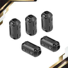 Zaplyte 669739768188 5pcs 7mm Ferrite Cores Ring Clip-on Rfi Emi Noise Suppression Filter Cable Black